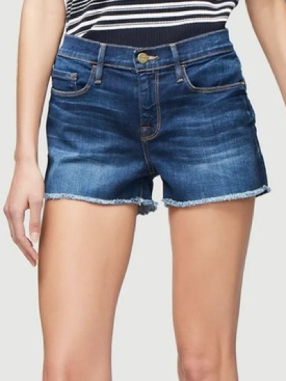 J Crew Indigo Lightly Frayed Hem Denim Shorts 4” Inseam, Size 25